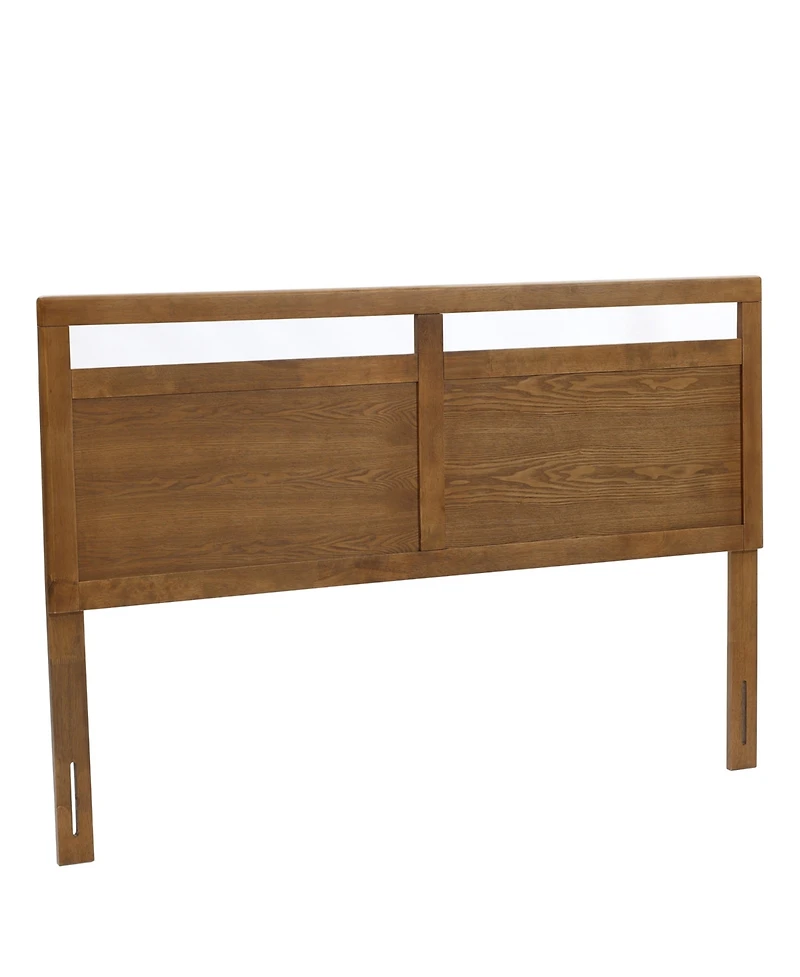LuxenHome Farmhouse Double Panel Wood Headboard, Queen