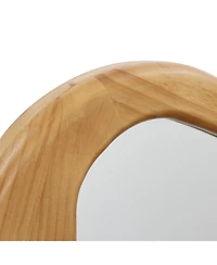 LuxenHome Freeform Pine Wood Frame Oblong Wall Mirror