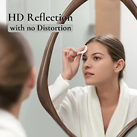 LuxenHome Brown Wood Frame Decorative Wall Mirror