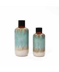 LuxenHome Ocean Ombre Stoneware Vase