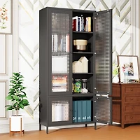Streamdale 4-Door Metal Storage Display Cabinet with Glass Tempered Doors