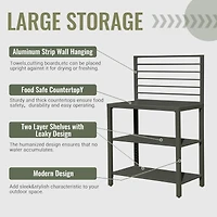 Streamdale Aluminum Kitchen Island with Storage and Cover