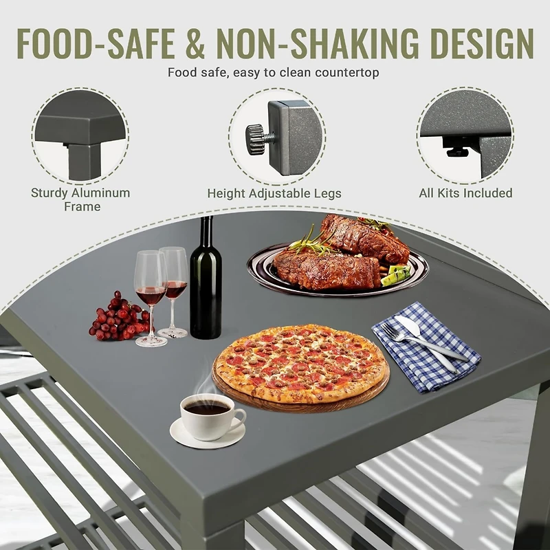 Streamdale Aluminum Kitchen Island with Storage and Cover