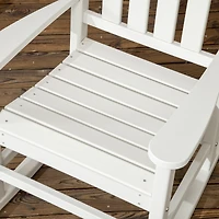 Outdoor Rocking Chair, All Weather-Resistant Hdpe Rocking Patio Chairs with Rustic High Back, Armrests, Oversized Seat and Slatted Backrest, 350lbs We