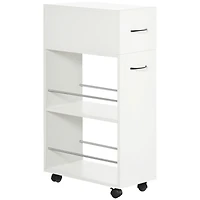 3- tier Slim Storage Cart, Rolling Narrow Kitchen Cart on Wheels for Small Place, Slide Out Side Utility Cart for Bathroom, Laundry
