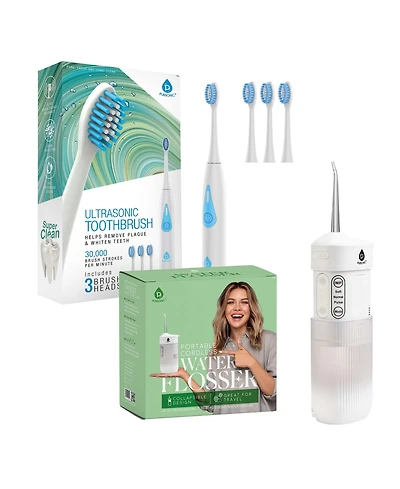 Pursonic Ultimate Smile Care Duo: Triple-Head Tooth Wizard & Travel-Ready Water Flosser