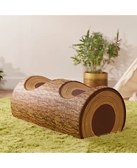 ECR4Kids SoftZone Tree Log Half Saddle Seat, 12in, Chocolate