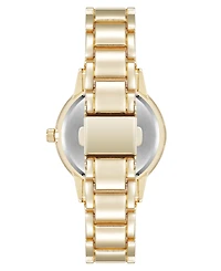 Anne Klein Women's Quartz Minimalist Burgundy and Gold-Tone Alloy Metal Watch, 32mm