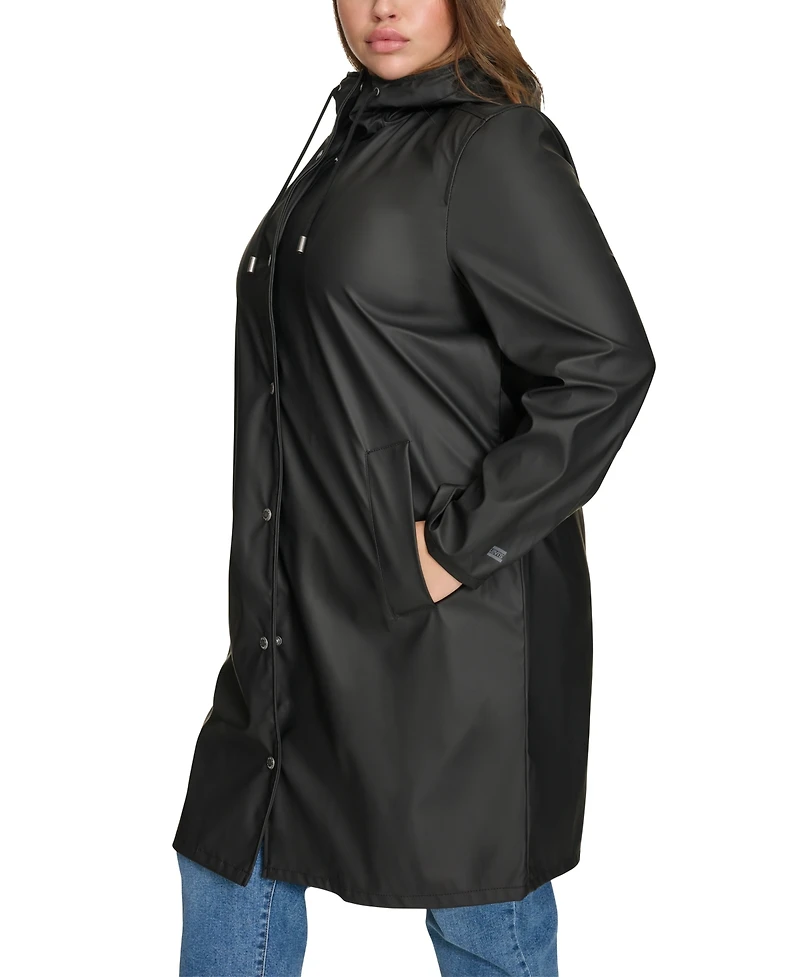 Levi's Plus Hooded Long-Sleeve Zip-Front Coat