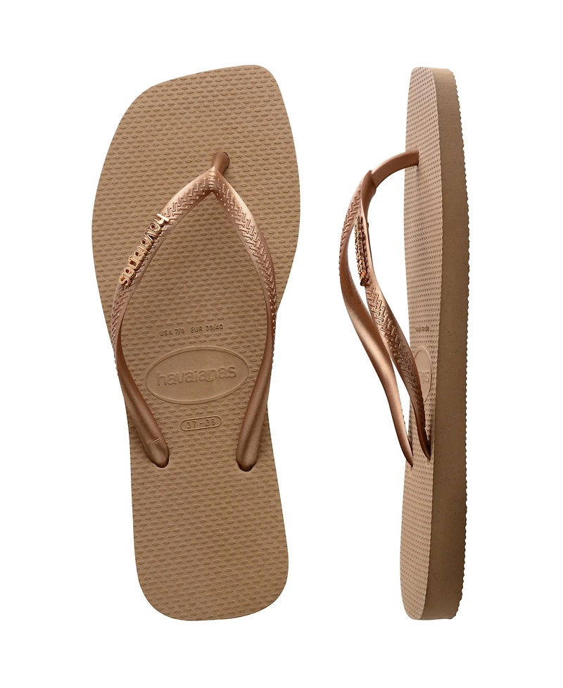 Havaianas Women's Slim Square Logo Metallic Sandals