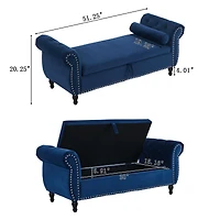 Streamdale Navy Multipurpose Ottoman with Pillow