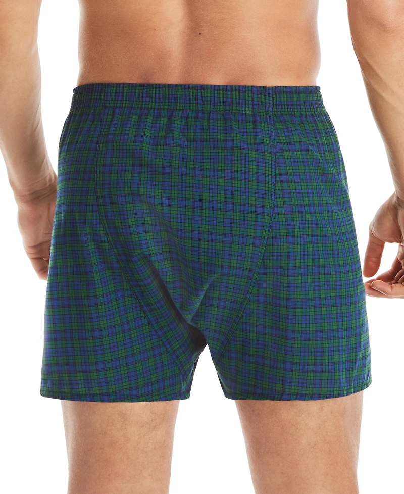 Hanes Men's 5-Pk. Ultimate FreshIQ Tartan Print Woven Boxers