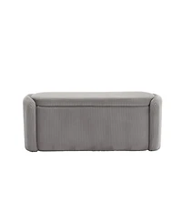 Streamdale Upholstered Storage Ottoman with Safety Hinge (Light Gray)