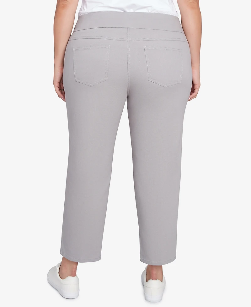 Ruby Rd. Plus Pull-On Extra Stretch Embroidered Hem Jeans