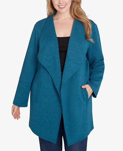 Ruby Rd. Plus Winter Scroll Quilted Knit Jacket