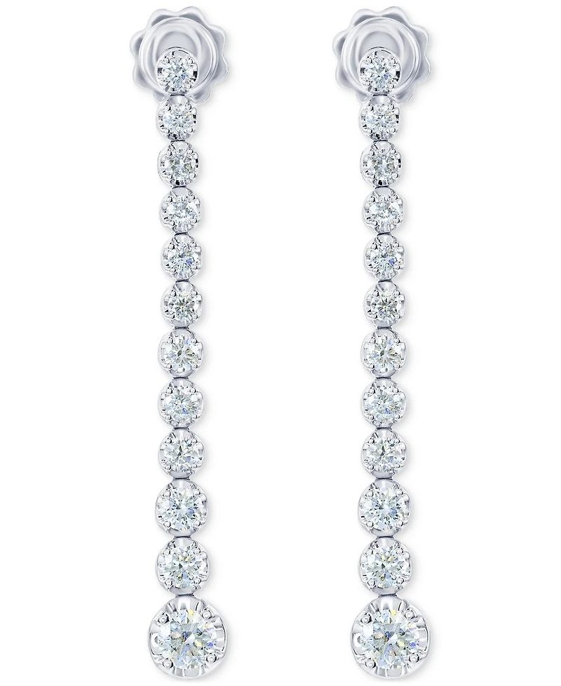 Diamond Graduated Linear Drop Earrings (1-1/2 ct. t.w.) in 14k White Gold