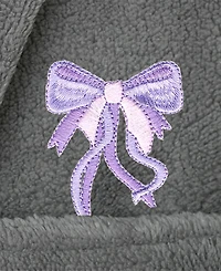 Linum Home Kids Bow Super Plush Double Brushed Hooded Bathrobe