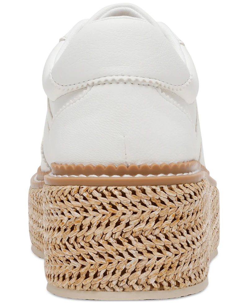 Dv Dolce Vita Women's Barkley Raffia Platform Lace-Up Sneakers