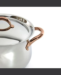 BergHOFF Ouro Gold 11Pc 18/10 Stainless Steel Cookware Set, Ss Lids, Rose Gold Handles