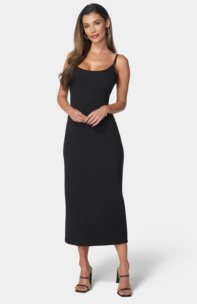 strapless open back dress Bebe Logo Rib Knit Maxi Dress main image 0