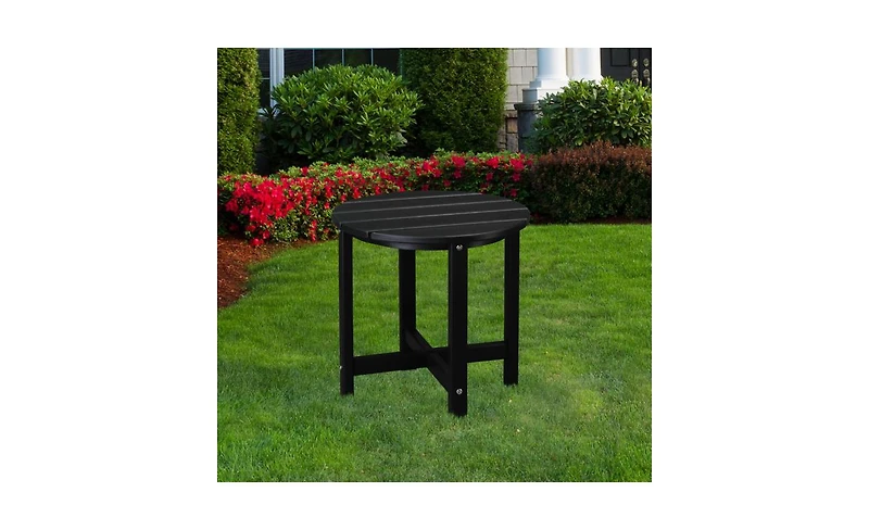 Slickblue Single Layer Round Hdpe Side Table