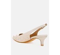 Hegron Stud Embellished Kitten Heels