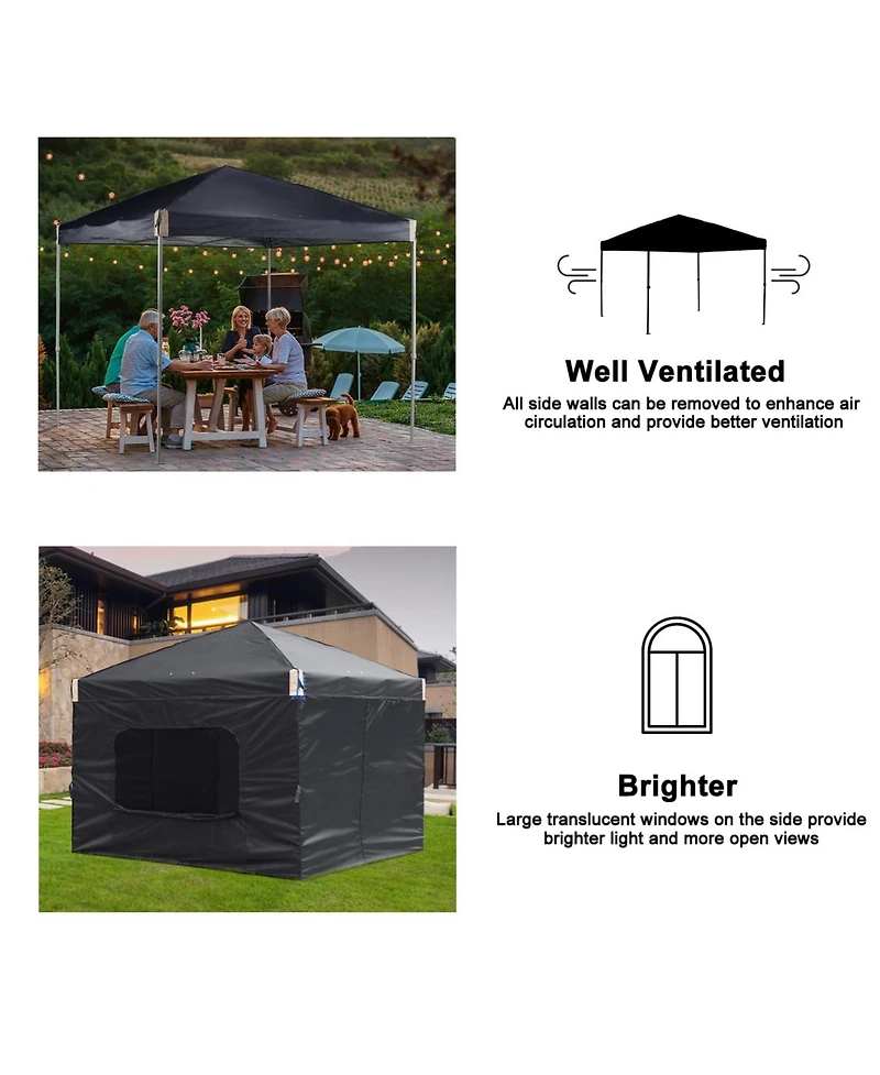 Aoodor 12x12 Ft Pop-Up Canopy Tent with Roller Bag and Curtain
