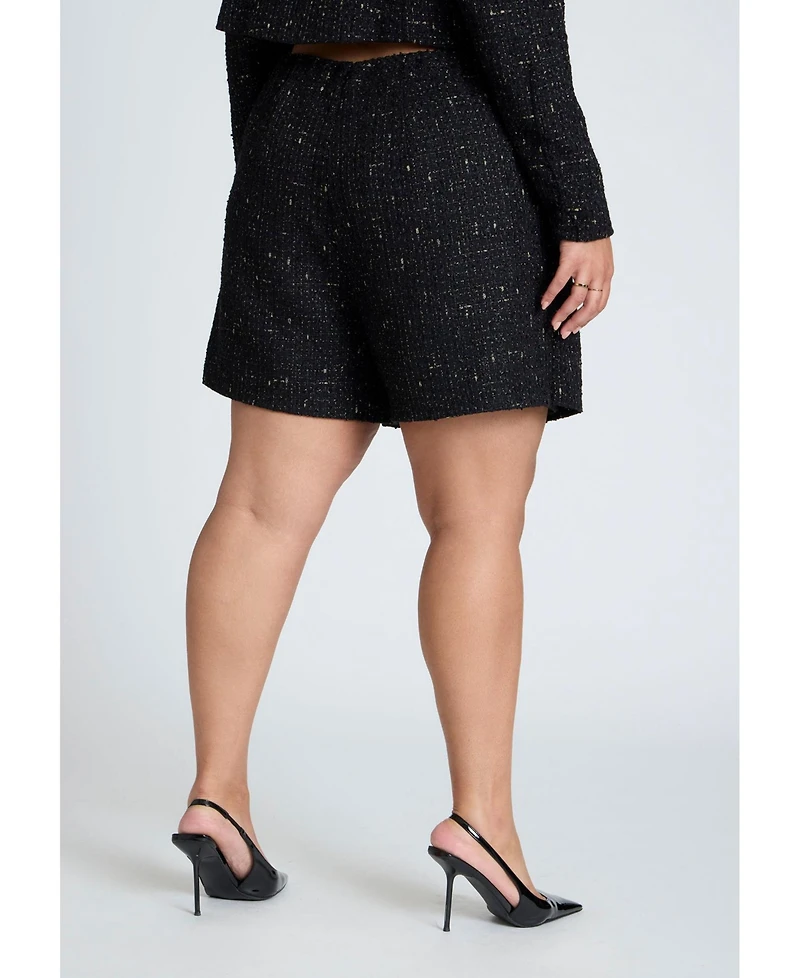 Eloquii Plus Tweed Skort With Buttons
