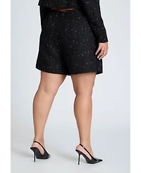 Eloquii Plus Tweed Skort With Buttons