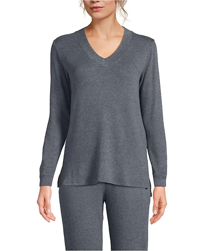 Lands' End Women's Cashtouch Faux Cashmere Cozy Long Sleeve Pajama Top