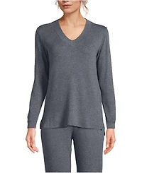 Lands' End Women's Cashtouch Faux Cashmere Cozy Long Sleeve Pajama Top