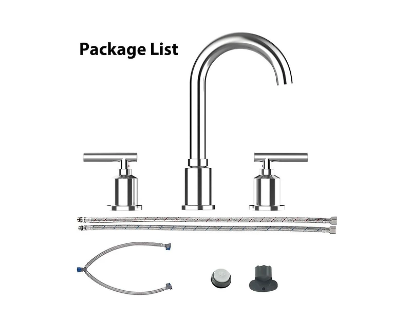 gaomon Bathroom Faucet, Bathroom Sink Faucet, 8 Inch Bathroom Faucet for Sink 3 Hole with Stainless Steel Pop-up Drain for Your Bathroom