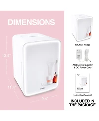 Cooluli Glow Beauty 10L Mini Fridge with Mirror Led
