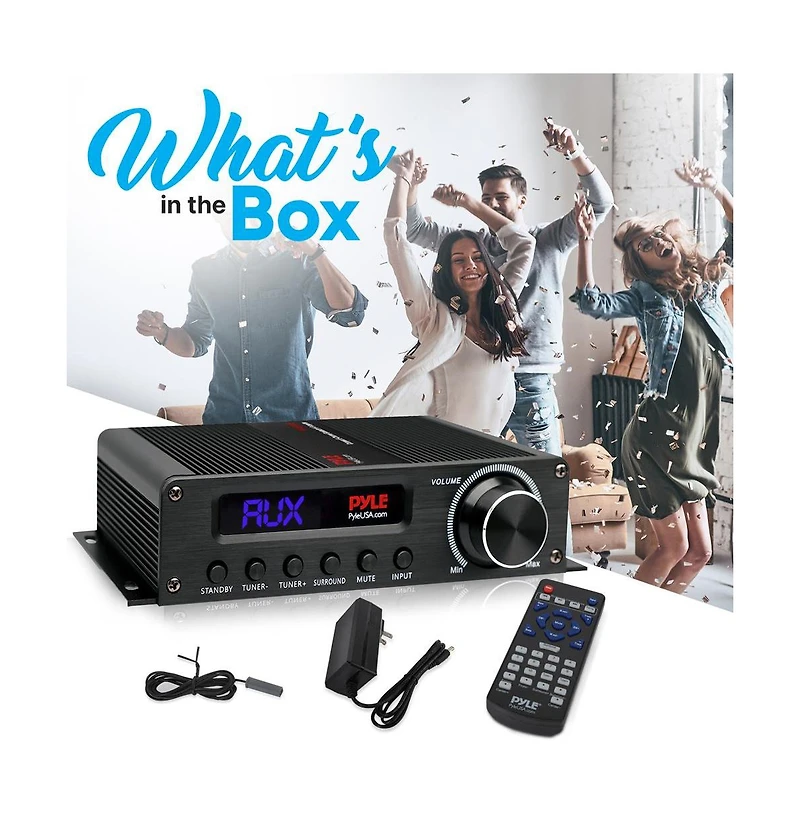 Pyle 5.1-Channel Wireless Bluetooth Amplifier With Hdmi Output, Fm Radio, & Digital Led Display, 100 Watt