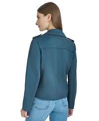 Andrew Marc Sport Women's Draped Faux-Suede Moto Jacket