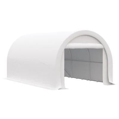 10' x 16' Carport, Heavy Duty Portable Garage Storage Tent with Large Zippered Door, Anti-uv Pe Canopy Cover for Car, Truck, Boat, Motorcycle, Bike, G