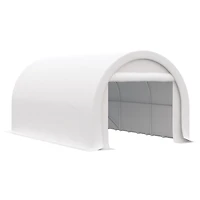 10' x 16' Carport, Heavy Duty Portable Garage Storage Tent with Large Zippered Door, Anti-uv Pe Canopy Cover for Car, Truck, Boat, Motorcycle, Bike, G