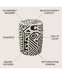 Jonathan Y Rafi Transitional Bohemian Geometric Drum Garden Stool
