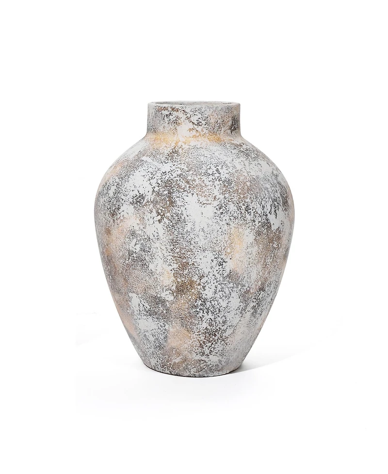 LuxenHome Marble White Inch Tall Stoneware Table Vase