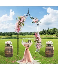 Costway 2 Pcs Garden Arbor with Multiple Side Crossbars Powder-coated Metal Tubes