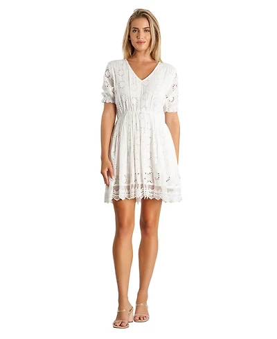 La Moda Clothing Women's Sleevless V-neck dress