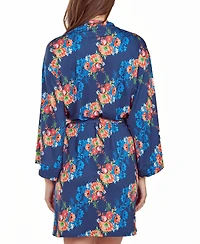 iCollection Women's Floral Microfiber Robe