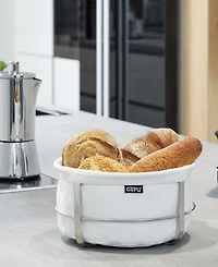 Gefu Stainless Steel and Cotton White Bread Basket