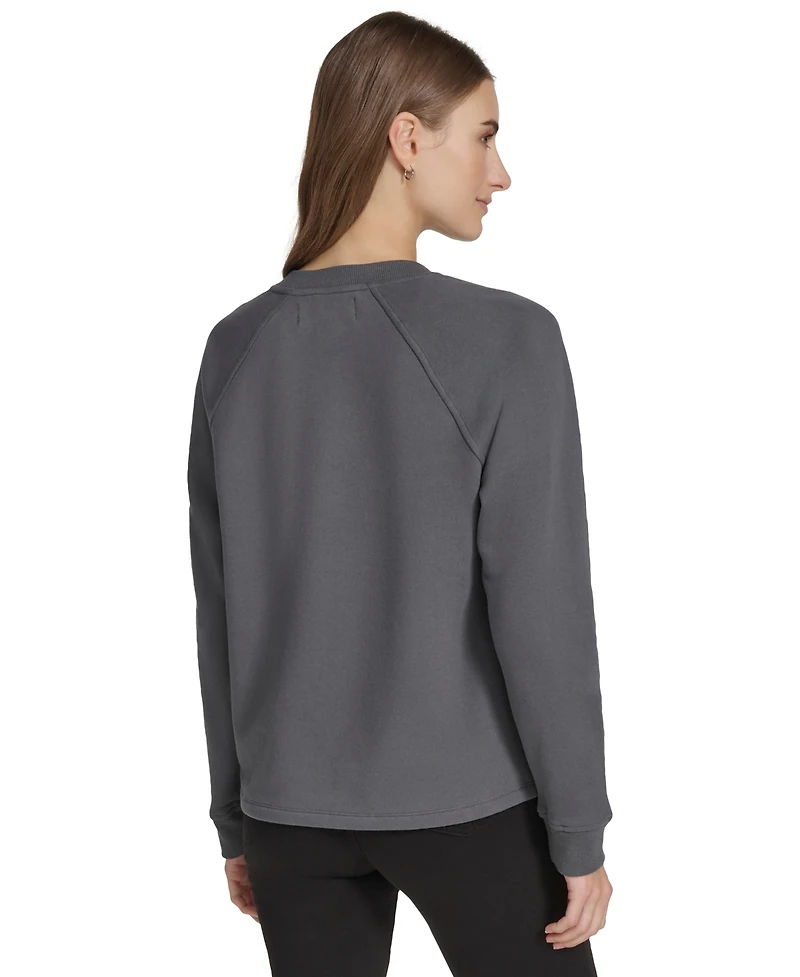 Andrew Marc Sport Women's Embellished Fleece Crewneck Sweatshirt