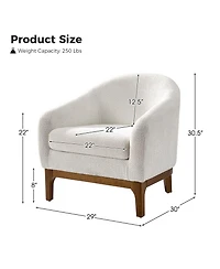 Hulala Home Augus Modern Boucle Armchair Chair with Adjustable Feet