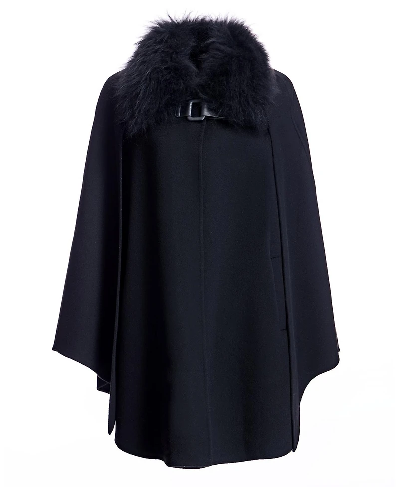 Julia & Stella by Maximilian Women's Cashmere Cape with Buckle Detail