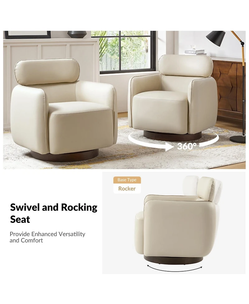 Hulala Home Rick Modern Swivel Chair with Adjustable Headrest