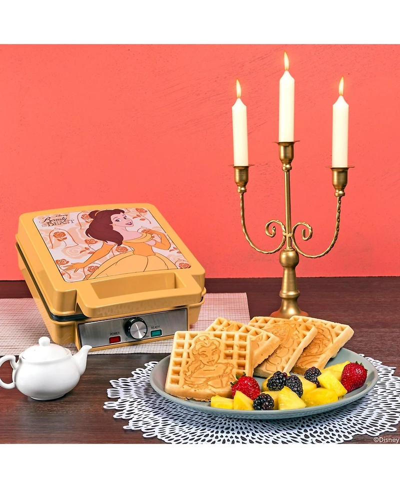 Uncanny Brands Disney Beauty and the Beast Deluxe Waffler - Belle and the Beast on Your Waffles