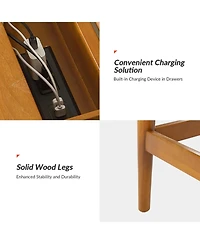 Hulala Home Toby Mid-Century Modern 48" Mid Century Computer Desk with Cable Management