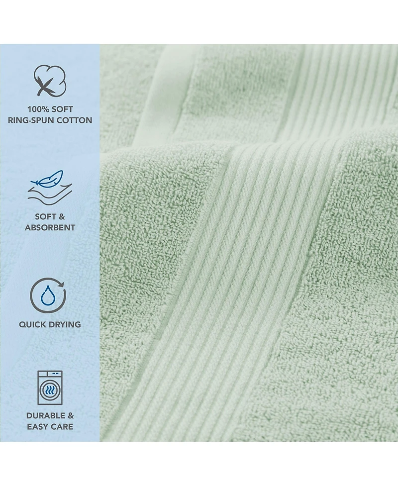 Arkwright Home Host and Bath Towels (4 Pack), Solid Color Options, 27x54 in, Double Stitched Edges, 600 Gsm, Soft Ringspun Cotton, Stylish Stripe